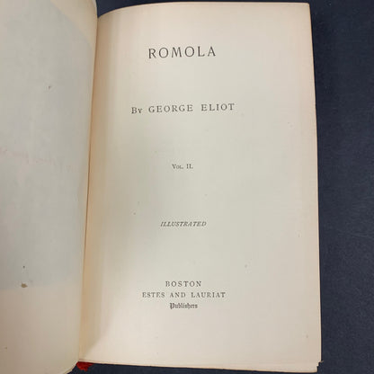Romola - George Eliot - 2 Volumes - 1890