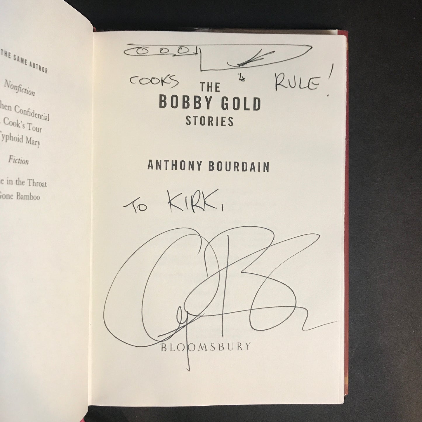 The Bobby Gold Stories - Anthony Bourdain - Signed - 1st Edition -  2002