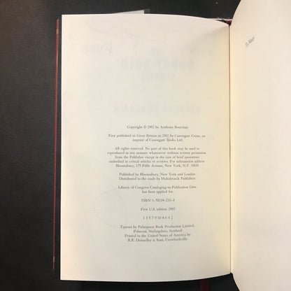 The Bobby Gold Stories - Anthony Bourdain - Signed - 1st Edition -  2002