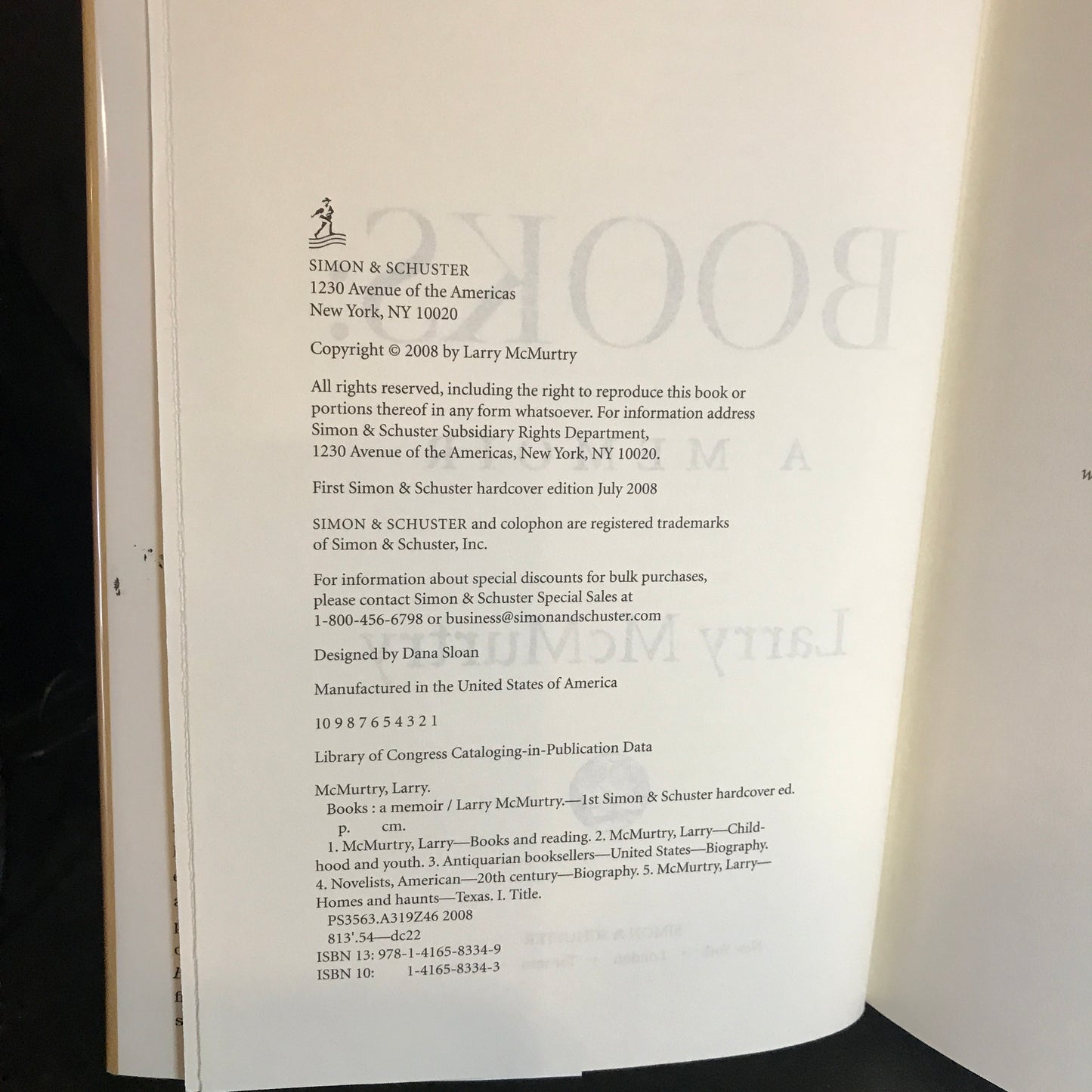 Books - Larry McMurtry - 2008 - 1st Edition