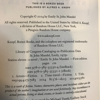 Station Eleven - Emily St. John Mandel - 2014 - 1st American Edition