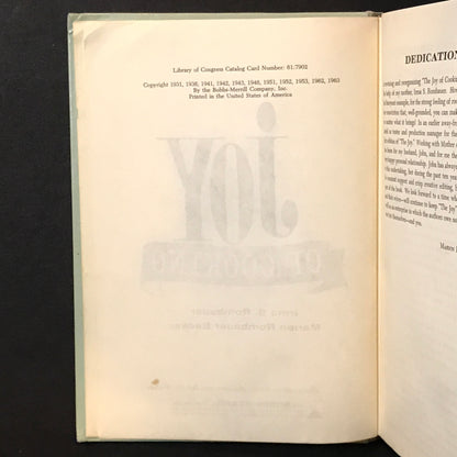 Joy of Cooking - Various - Includes Handwritten Recipes - 1963