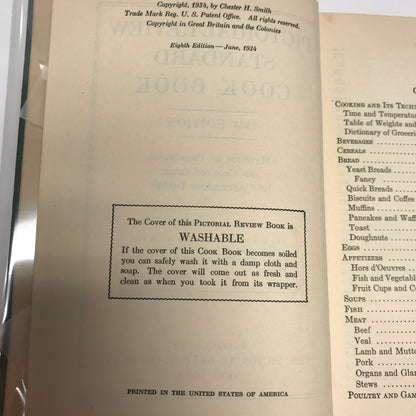 Pictorial Review Standard Cookbook - 8th Print - 1934