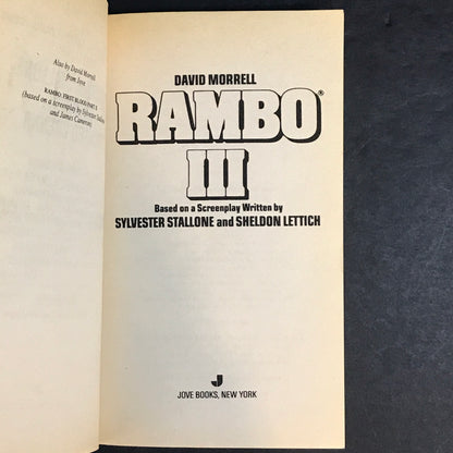 Rambo III - David Morrell - First Edition - 1988