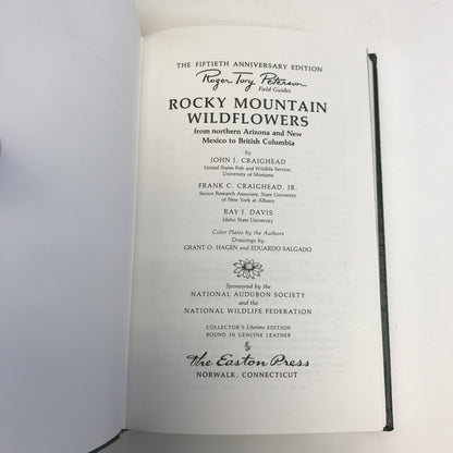 Rocky Mountain Wildflowers - Frank C. Craighead Jr. - Roger Terry Peterson Field Guides - Easton Press - 1985