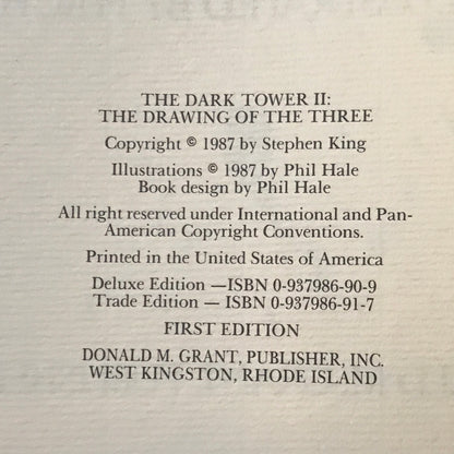 The Drawing of the Three - Stephen King - 1st Edition - 1987