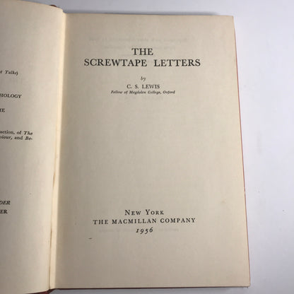 The Screwtape Letters - C. S. Lewis - 24th Printing - 1956