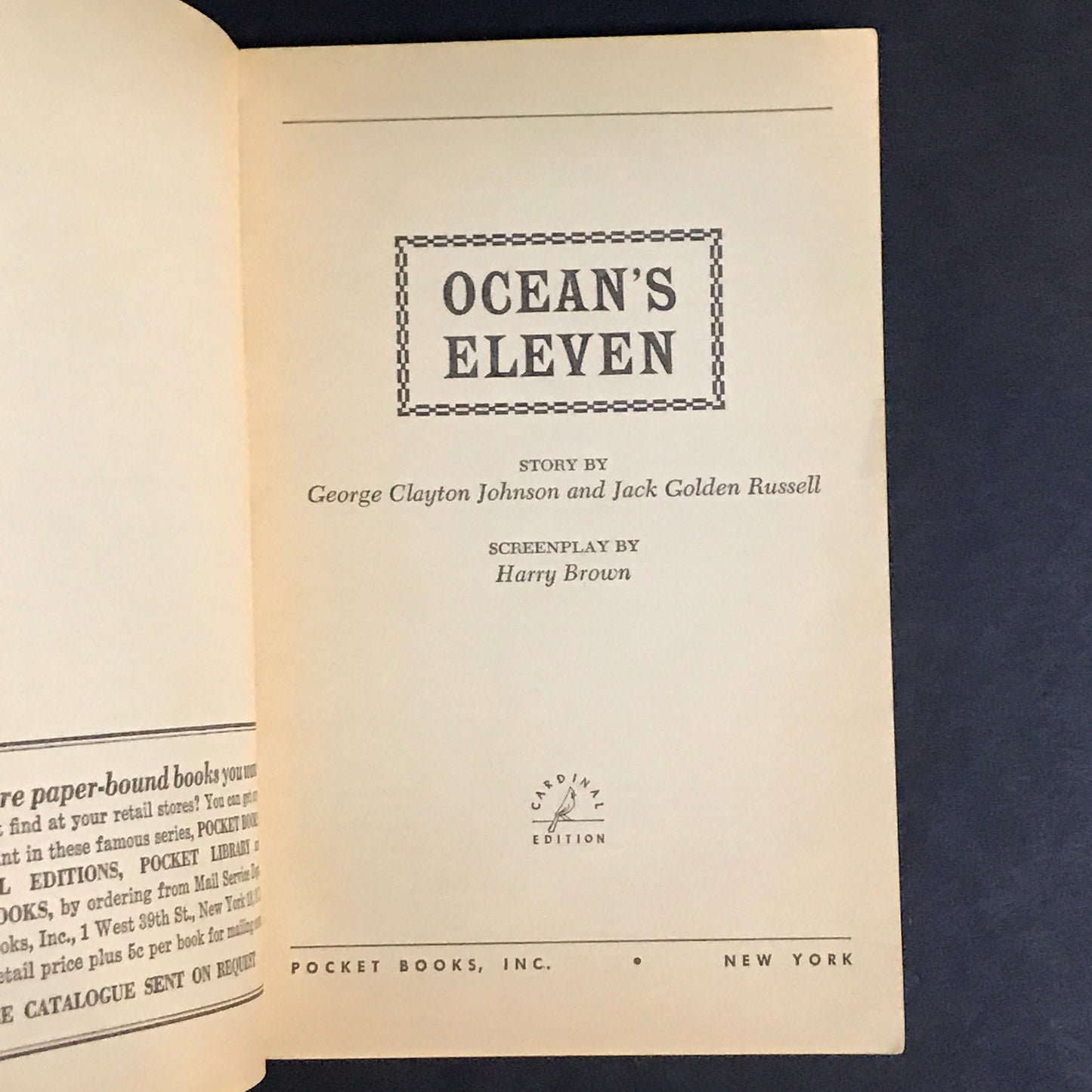 Ocean's 11 - George Clayton Johnson and Jack Golden Russell - 1960