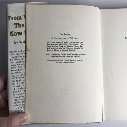 "From Where the Sun Now Stands" - Will Henry - 1st Edition - 1959