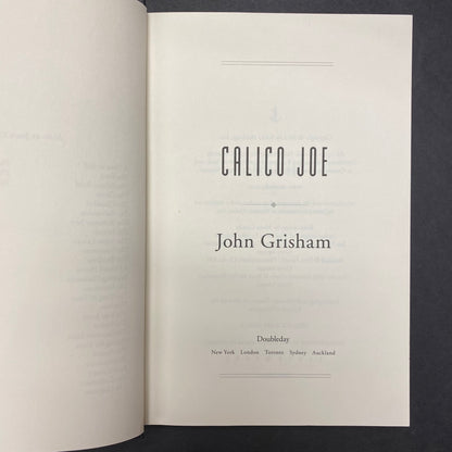 Calico Joe - John Grisham - Signed - 1st Edition - 2012