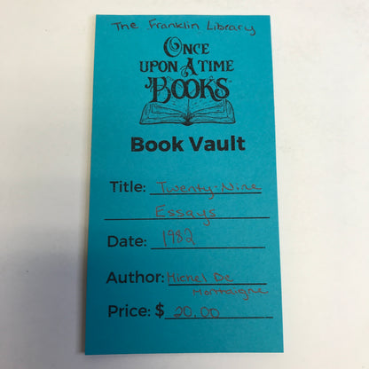 Twenty-Nine Essays - Michel de Montaigne - Franklin Library - 1982