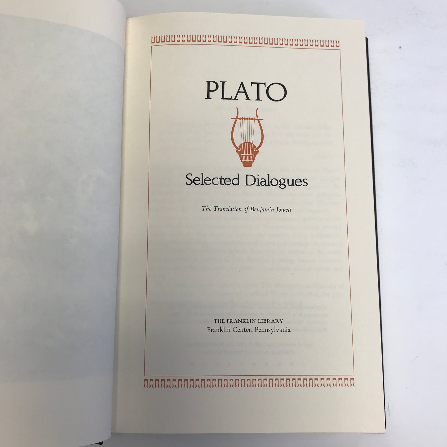 Plato: Selected Dialogues - Plato - Franklin Library - 1983