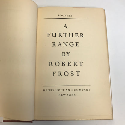 A Further Range - Robert Frost - 1st Edition - 1936