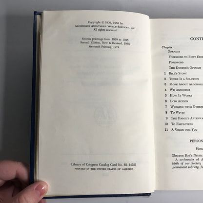 Alcoholics Anonymous - 2nd Edition - 16th Printing - 1974