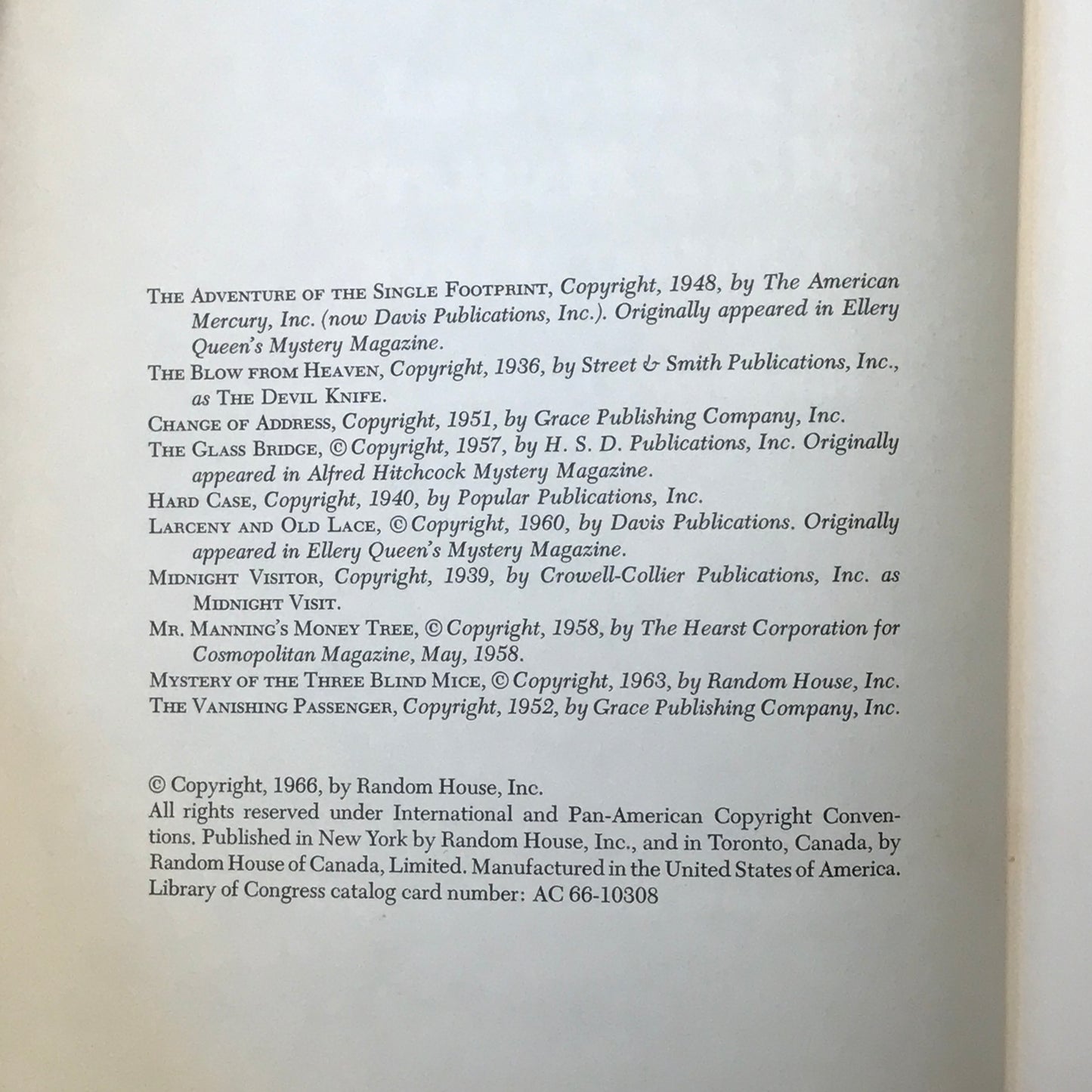 Mystery and More Mystery - Compiled by Robert Arthur - 1966