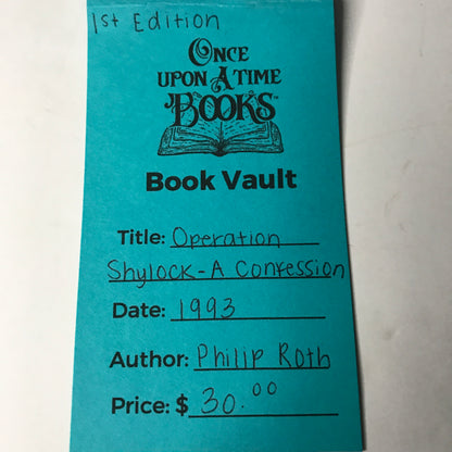 Operation Shylock - A Confession - Philip Roth - 1993 - 1st Edition