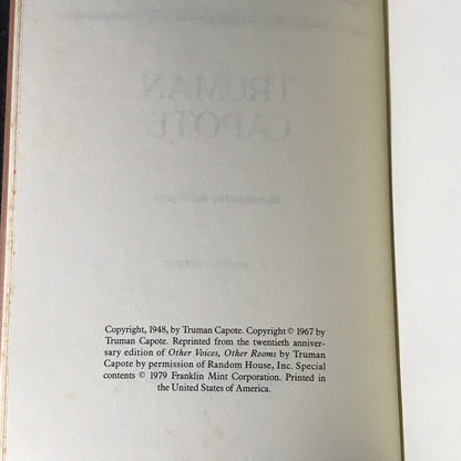 Other Voices, Other Rooms - Truman Capote - 1979 - Signed - Franklin Library