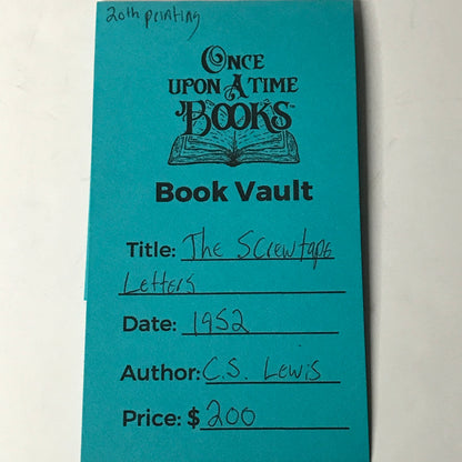 The Screwtape Letters - C.S. Lewis - 1952 - 20th Printing