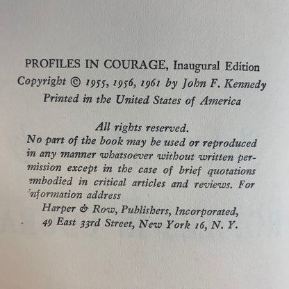 Profiles In Courage - John F. Kennedy - 1961