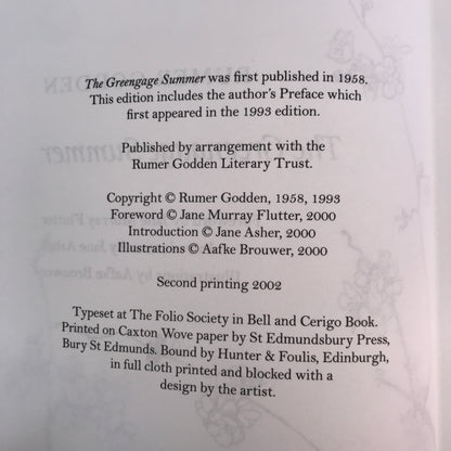 The Greengage Summer - Rumer Godden - 2nd Print - Folio Society - 2002