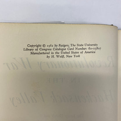 The Revolutionary War in the Hackensack Valley - Adrian C. Leiby - Inscribed - 1st Edition - 1962