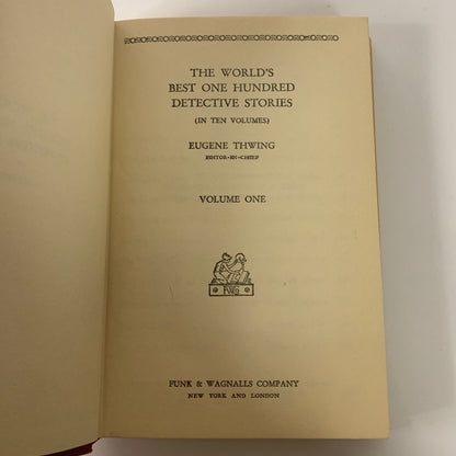 The World’s Best 100 Detective Stories - Eugene Thwing - 10 Volume Set - 1929