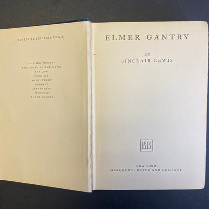 Elmer Gantry - Sinclair Lewis - Possible First - 1927