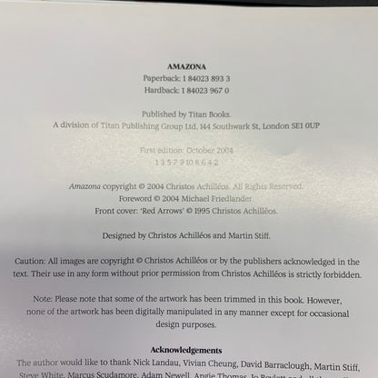 Amazona - Chris Achilléos - Signed - 1st Edition - Limited Edition - 2004