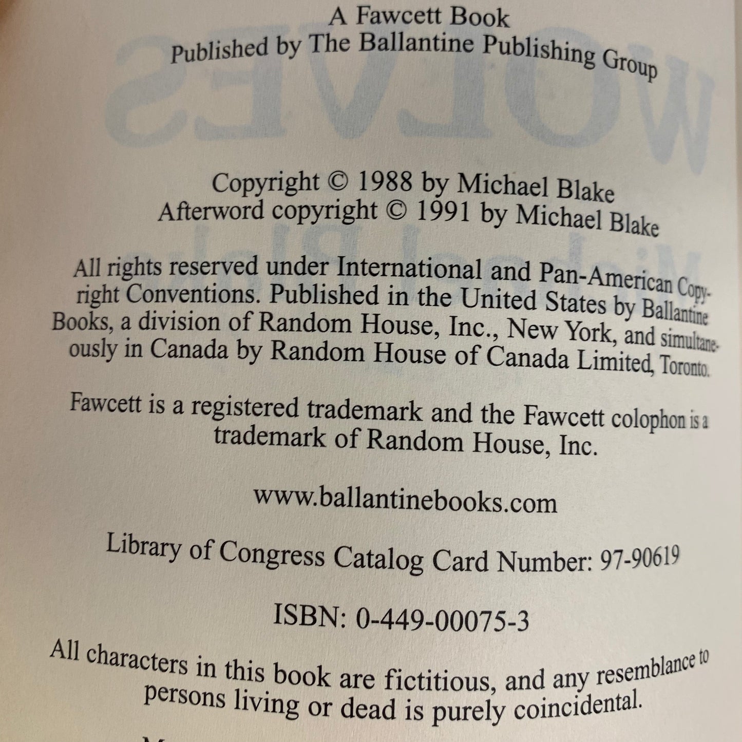 Dances with Wolves - Michael Blake - Signed - 3rd Print - 1997