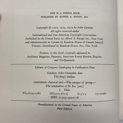 The King’s Indian - John Gardner - 1st Edition - 1974