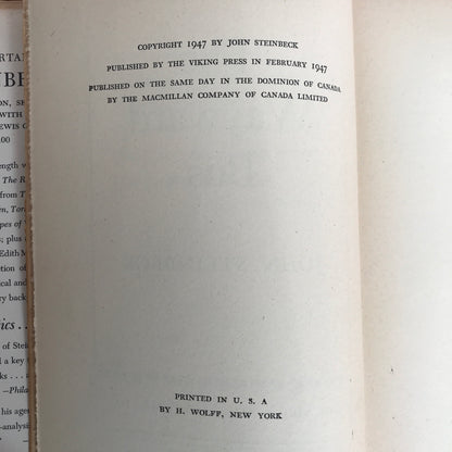 The Wayward Bus - John Steinbeck - Early Print, England Edition - 1947
