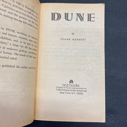 Dune - Frank Herbert - Early Print - 1965