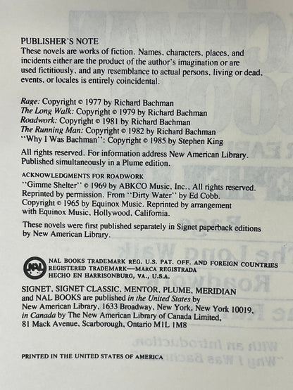 The Bachman Books - Stephen King - 1985