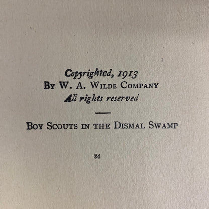 Boy Scouts in The Dismal Swamp - Walter P. Eaton - 1913