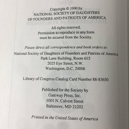 Lineage Book of the National Society of Daughters of Founders and Patriots of America - Various - Vol. XXXVIII - 1990