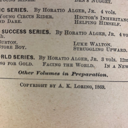 Mark the Match Boy - Horatio Alger, Jr. - 1890
