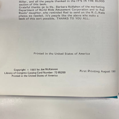 A Pictorial of the American Carnival - Joe McKennon - Signed - First Edition - Volume 3 - 1981