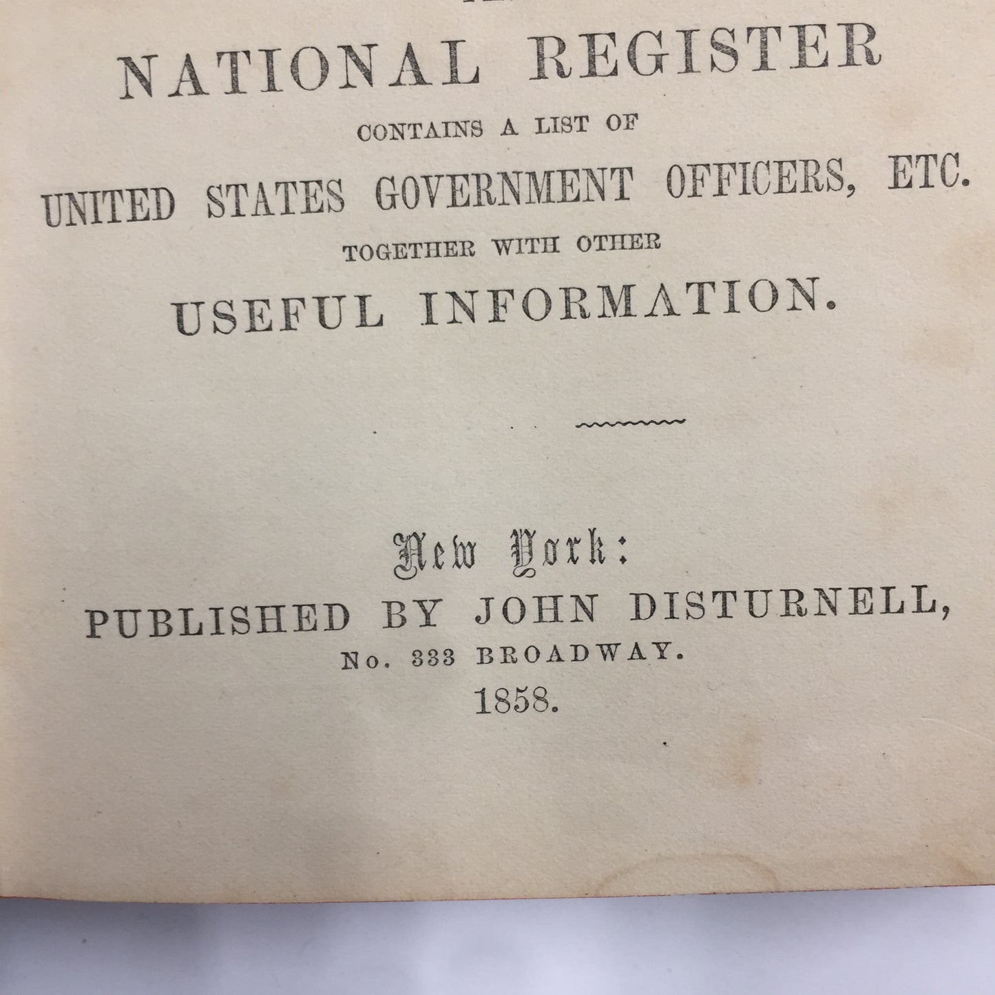 Disturnell's New York State Register - John Disturnell - 1858