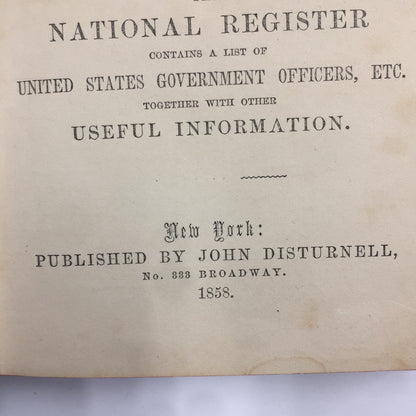 Disturnell's New York State Register - John Disturnell - 1858