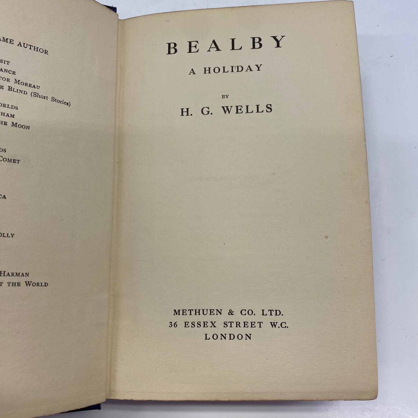 Bealby: A Holiday - H.G. Wells - 1st U.K. Edition - 1915