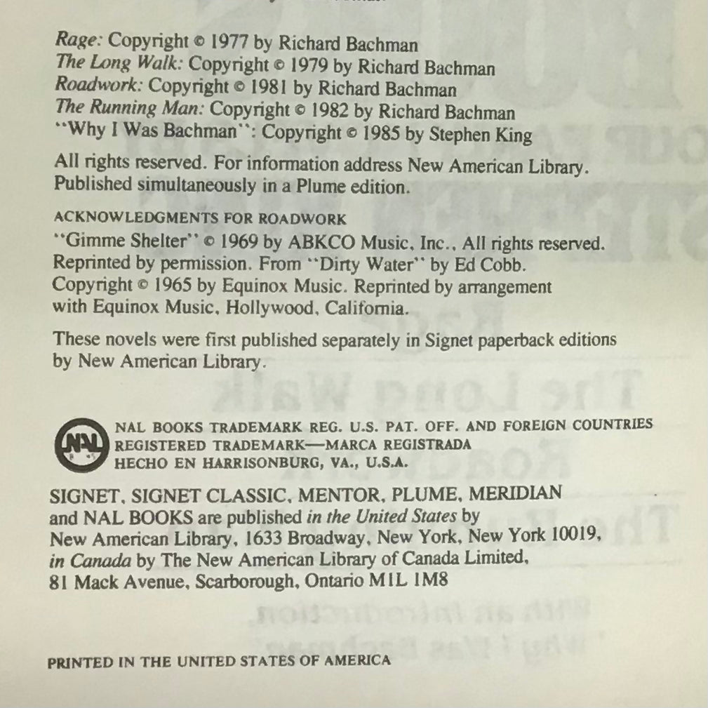The Bachman Books - Stephen King - Book Club Edition - 1985