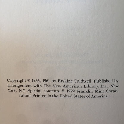 God’s Little Acre - Erskine Caldwell - Signed - Franklin Library - 1979