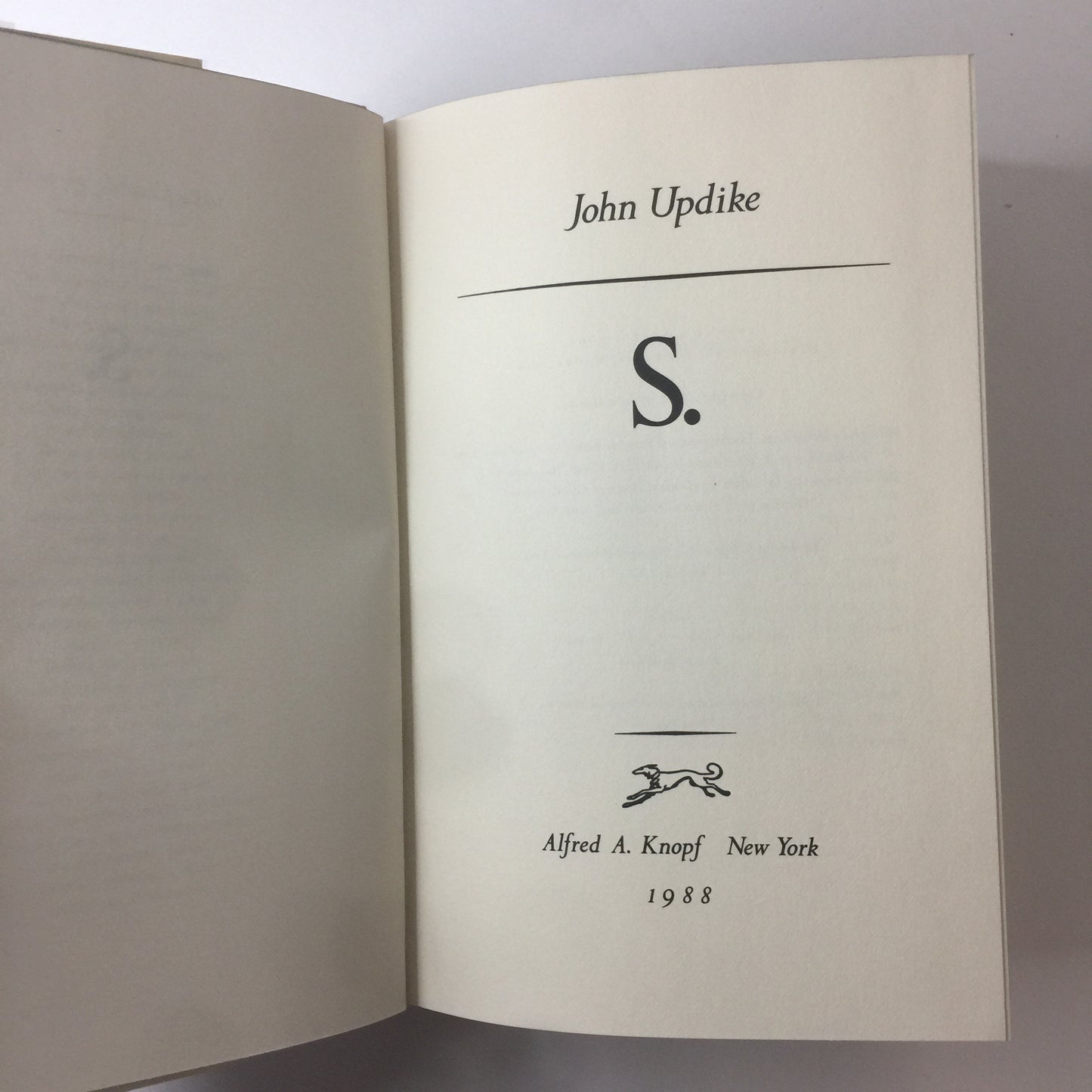 S. - John Updike - 1st Edition - 1988