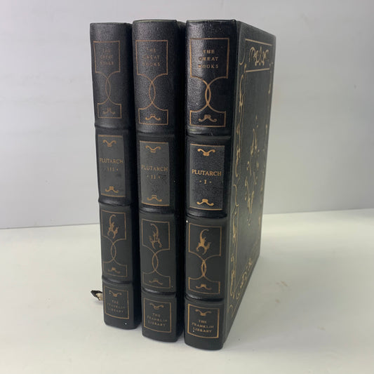 The Lives of Grecians and Romans - Plutarch - 3 Volumes - Franklin Library - 1981