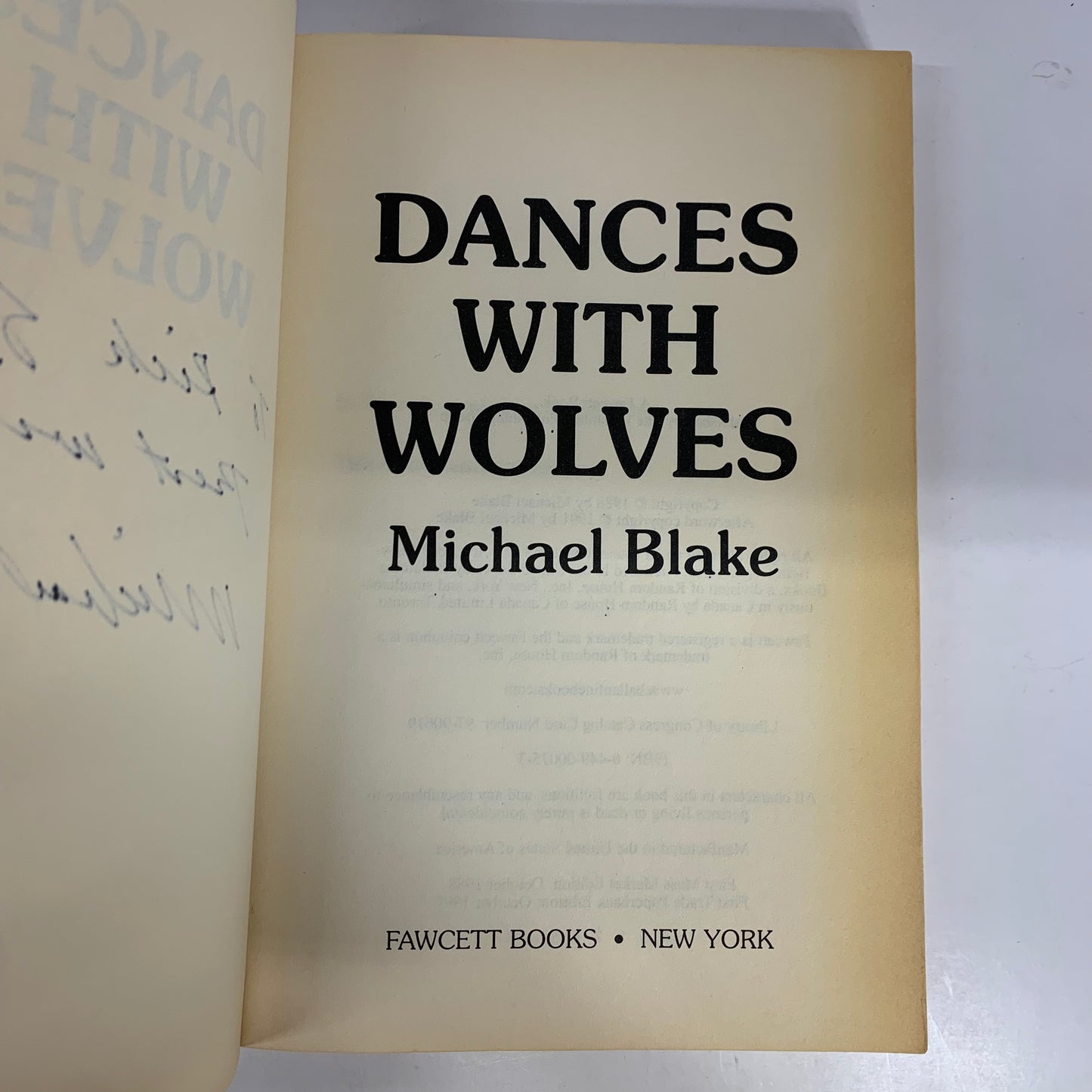 Dances with Wolves - Michael Blake - Signed - 3rd Print - 1997