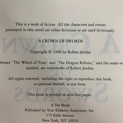 A Crown of Swords - Robert Jordan - 1st Edition - 1996