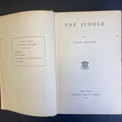 The Jungle - Upton Sinclair - 1st Edition - 2nd State - 1906