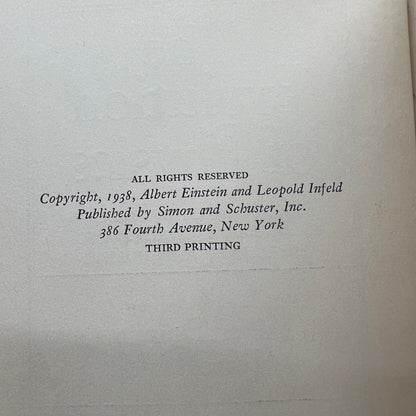 The Evolution of Physics - Albert Einstein and Leopold Infeld - 3rd Print - 1938