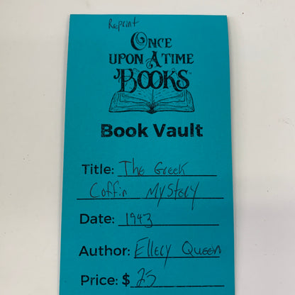 The Greek Coffin Mystery - Ellery Queen - Reprint - 1943