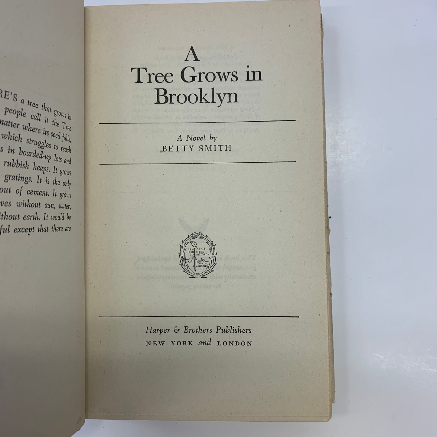 A Tree Grows in Brooklyn - Betty Smith - 21st Print - 1943